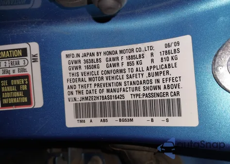 2010 Honda Insight Ex from USA, damaged, VIN JHMZE2H78AS016425